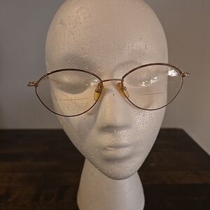 Christian Dior Vintage Eyeglasses Gold Rose Frame Austria